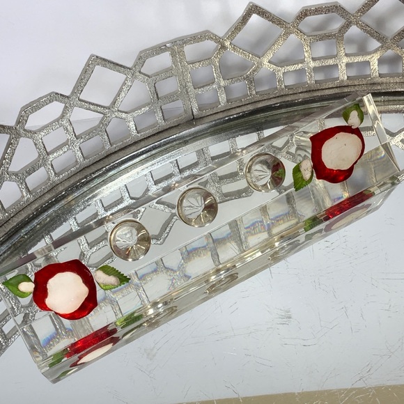 Bircraft Vintage Lip Stick Ring Lucite Rose Indiana Hand Carved - Picture 8 of 8